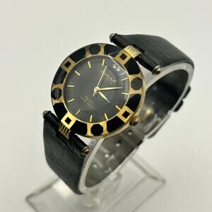 Omax Black Gold Crystal Waterproof Women’s Quartz Watch, 30mm